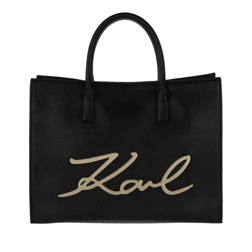 Karl Lagerfeld K/Metal Signature Shopper Black Rymlig shoppingväska