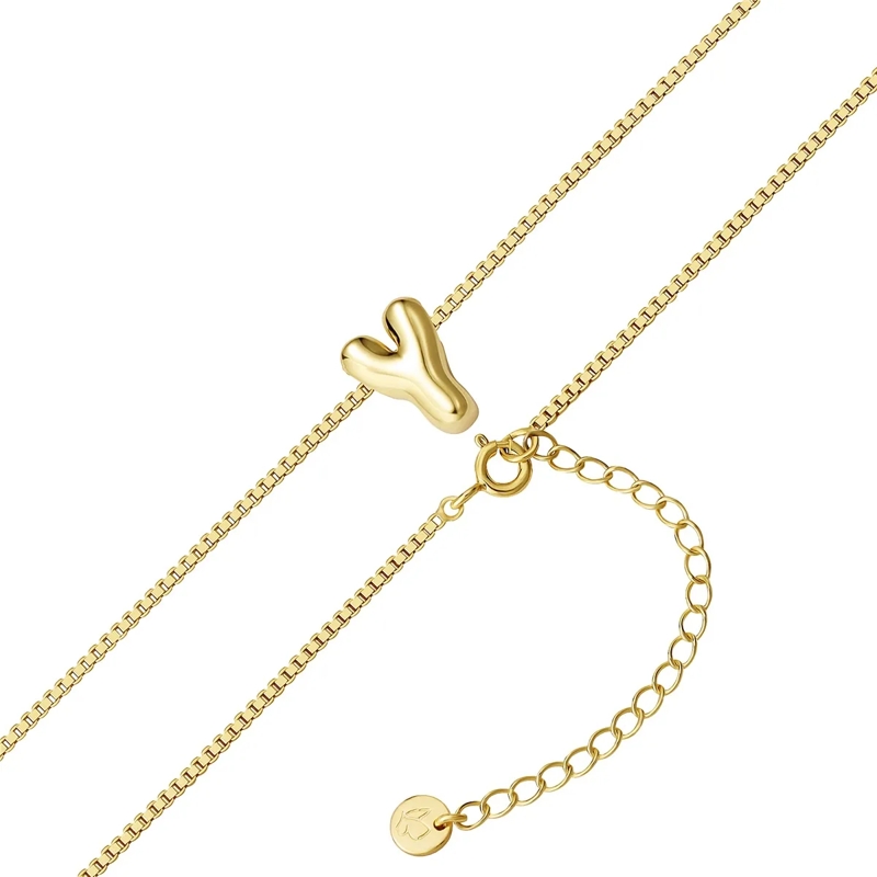 Glanzstücke München Mittellange Halskette Sterling Silber Halskette Buchstabe Y gold(Image 3)