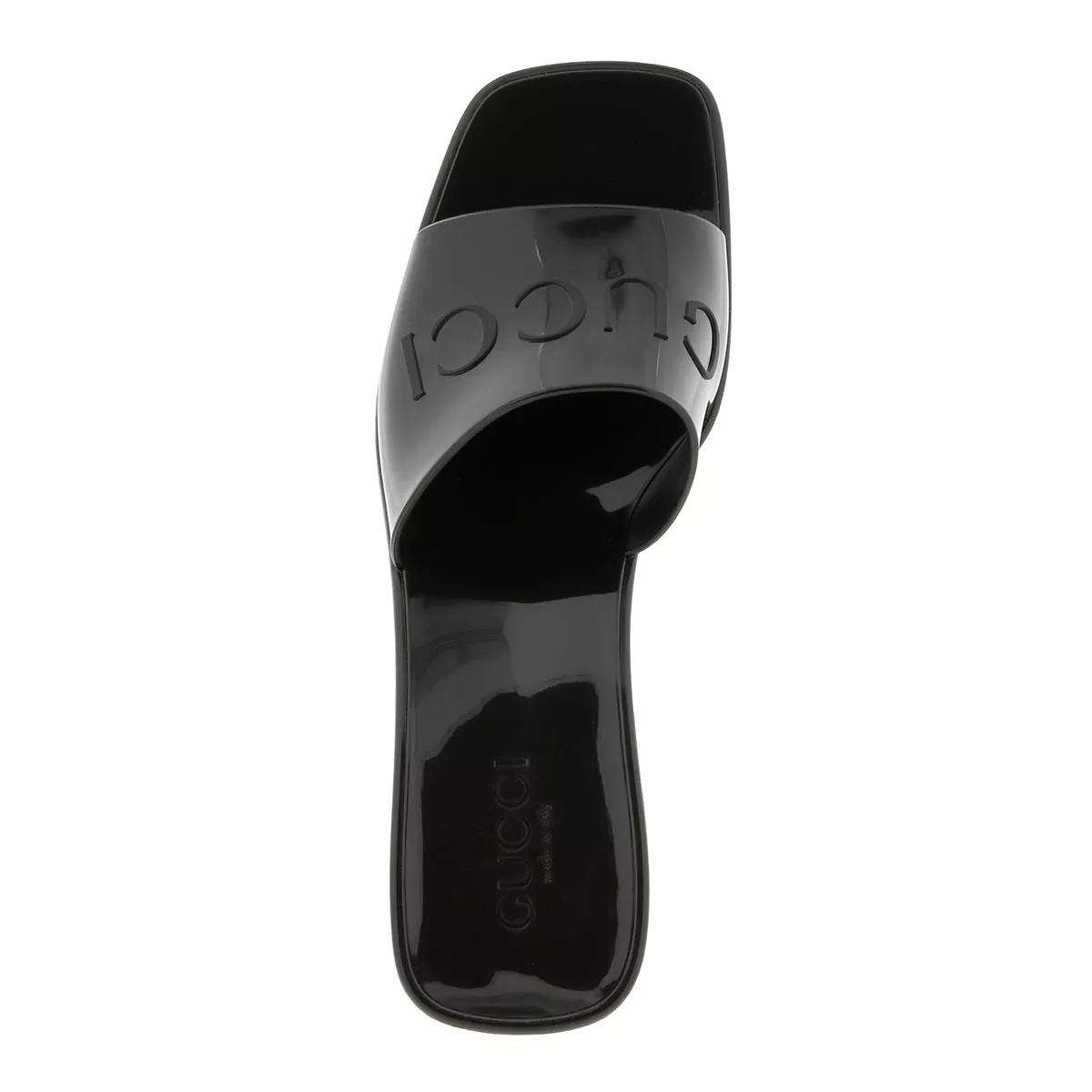 Gucci rubber slides black hot sale