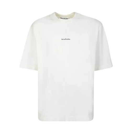Acne Studios White Cotton T-Shirt With Logo Print White 