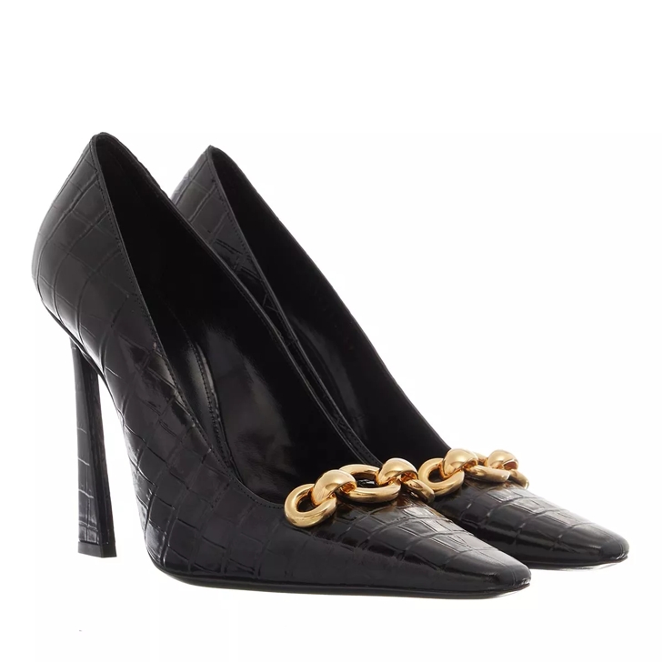 Black leather pumps store womens