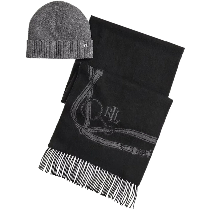 Ralph Lauren Wollschal Scarfs Black schwarz