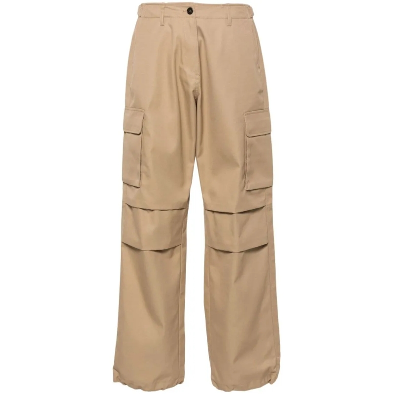 Coperni  Wide-Leg Beige Cotton Gabardine Trousers Pink