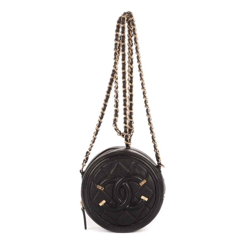 Chanel Crossbody Bag Round Filigree schwarz