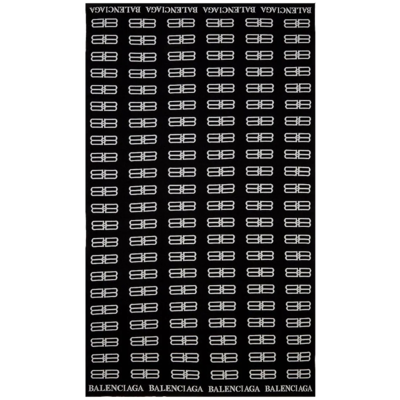 Balenciaga Wollschal Bb Monogram Logo Blanket Scarf schwarz
