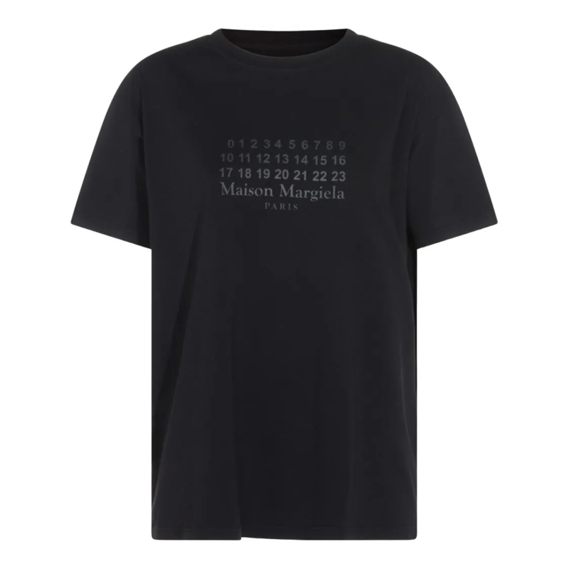 Maison Margiela T-Shirt Short-Sleeved Black T-Shirt With Classic Crew Neck Black