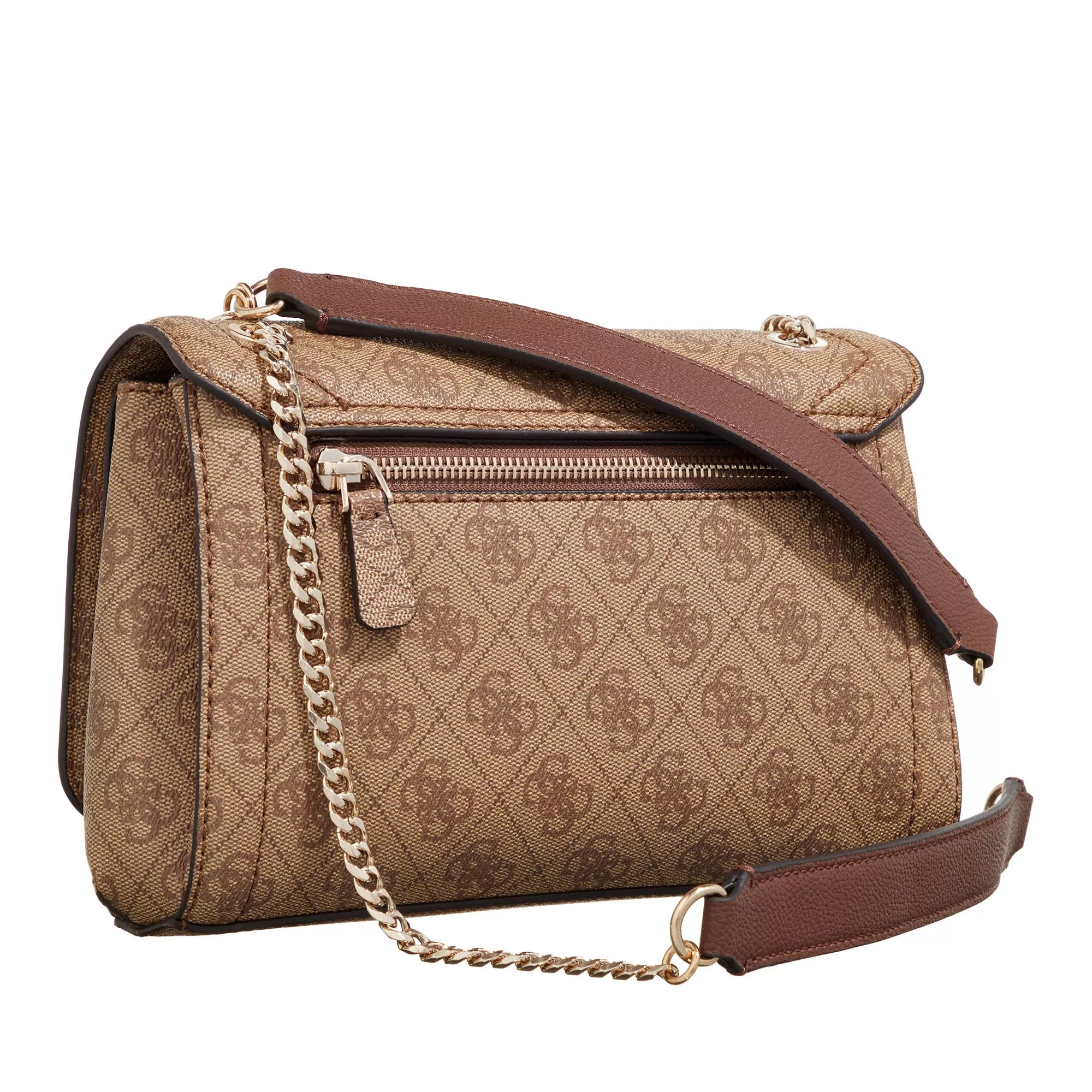 GUESS Noelle Umhängetasche – Tri Compartment Crossbody In Latte Logo/Brown, 24x17x7,5 Cm