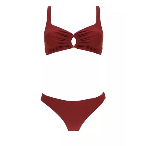 Fisico Bordeaux Front Ring Detail Bikini Burgundy 