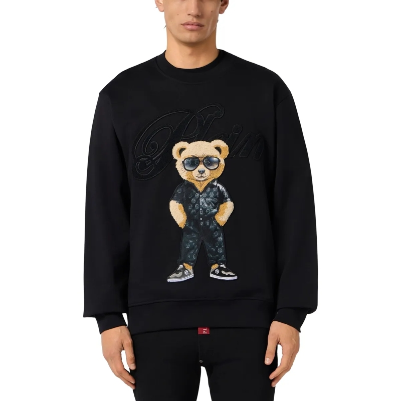 Philipp Plein Top Round Neck Sweatshirt Teddy schwarz(Image 3)