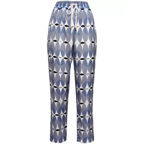 Lorena Antoniazzi Graphic-Print Elasticated-Waist Silk Trousers Grey 