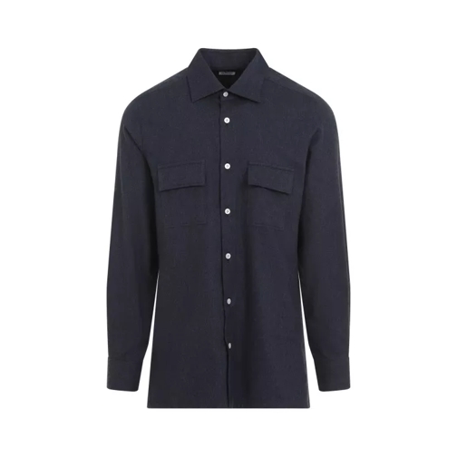 Kiton Blue Cotton Shirt Blue 