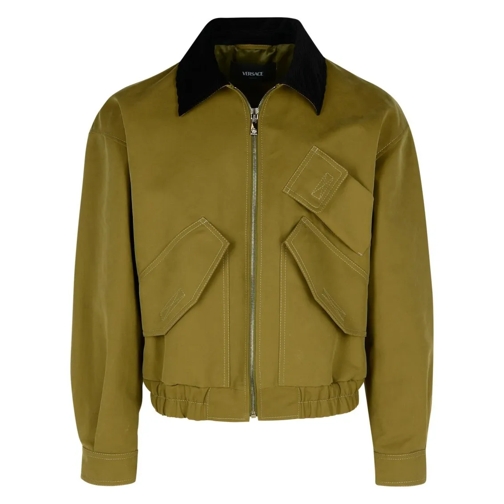 Versace Bomber Jacket In Green Cotton Green Bomberjacken