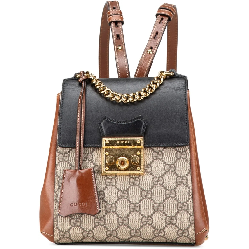Gucci Rucksack GG Supreme Padlock Backpack braun
