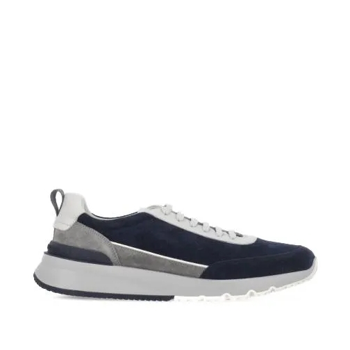 Brunello Cucinelli Blue Suede Leather Sneakers Blue Low-Top Sneaker