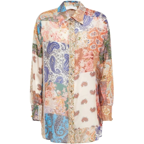 Zimmermann Blusen Zimmermann Devi Oversize Silk Shirt beige