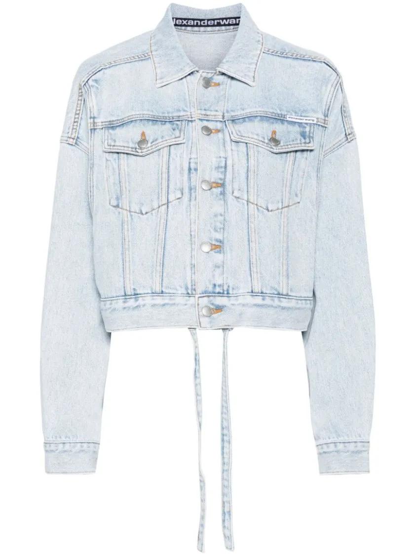 Alexander Wang - Cropped Denim Jacket - Größe S - blau