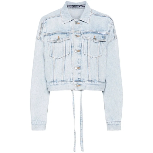 Alexander Wang Cropped Denim Jacket Blue Vestes en jean