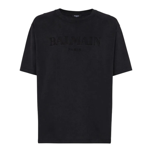 Balmain Logo-Embroidered Cotton T-Shirt Black T-shirts