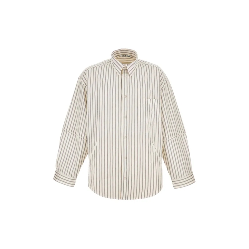 Acne Studios Overhemd Double-Sleeve Stripe Shirt Neutrals