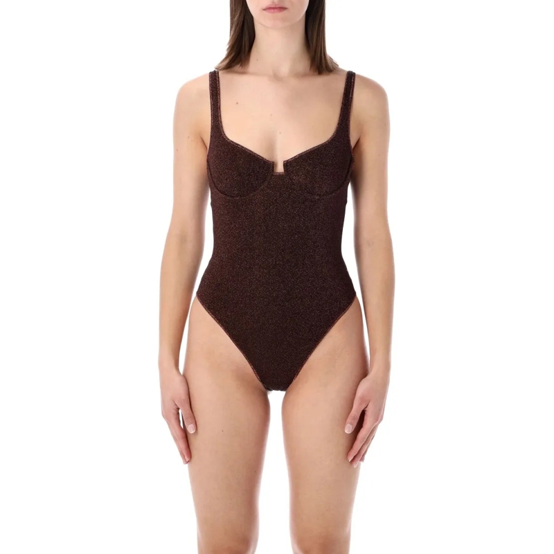 Oséree  Swimwear Lumière Balconette One-Piece Brown