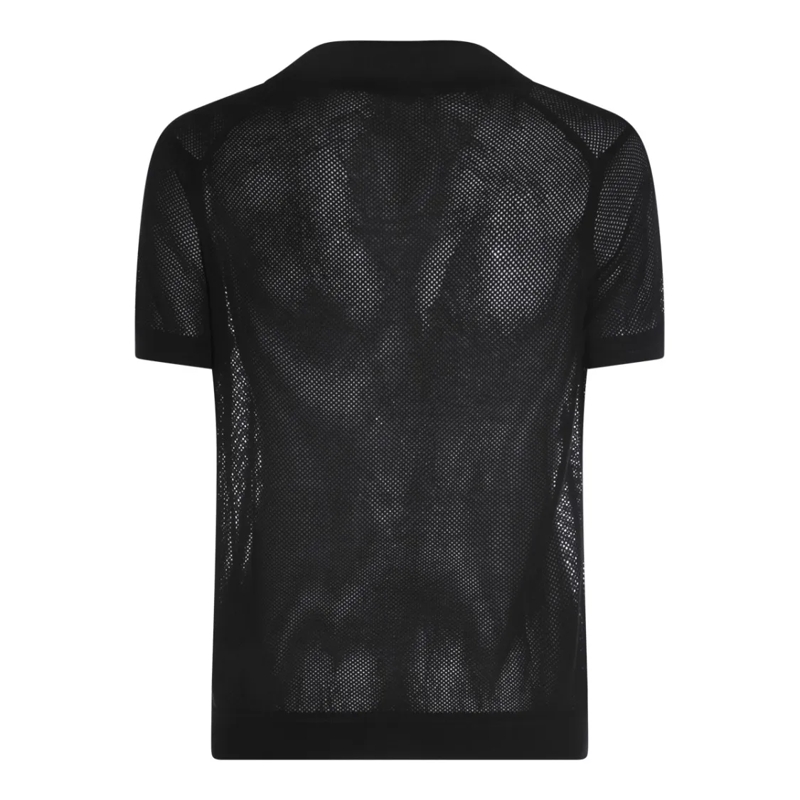 Tom Ford Polohemd Poloshirt mit Seide schwarz(Image 4)