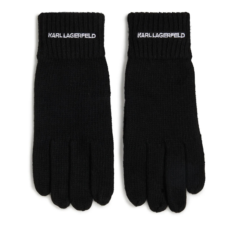 Karl Lagerfeld Handschuhe Strickhandschuhe mit Logo schwarz