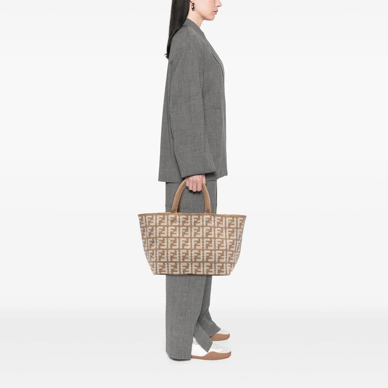 Thumbnail - Fendi Shopper - Large Zucca Cashmere Shopper Tote - Gr. unisize - in Braun - für Damen