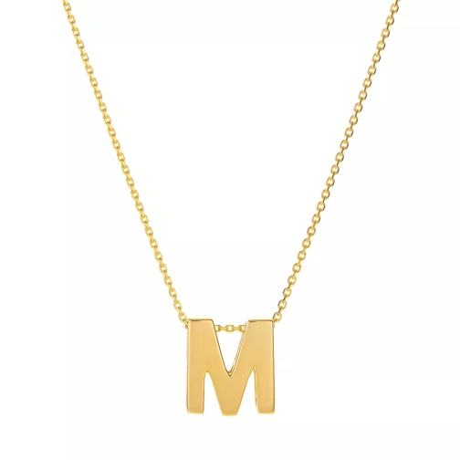 BELORO Necklace Letter M Yellow Gold Mittellange Halskette