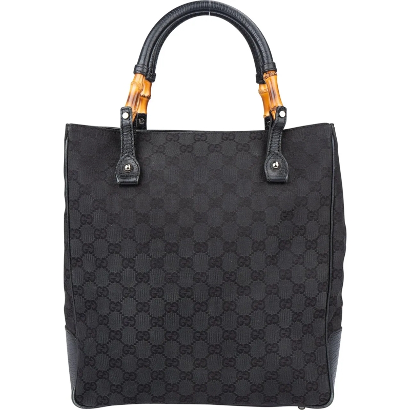 Gucci Schultertasche Gucci GG Monogram Bamboo Handbag schwarz