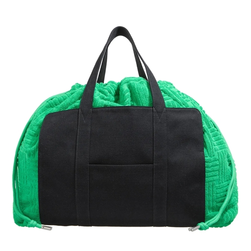 Bottega Veneta Canvas Spugna Black / Green Shoppingväska