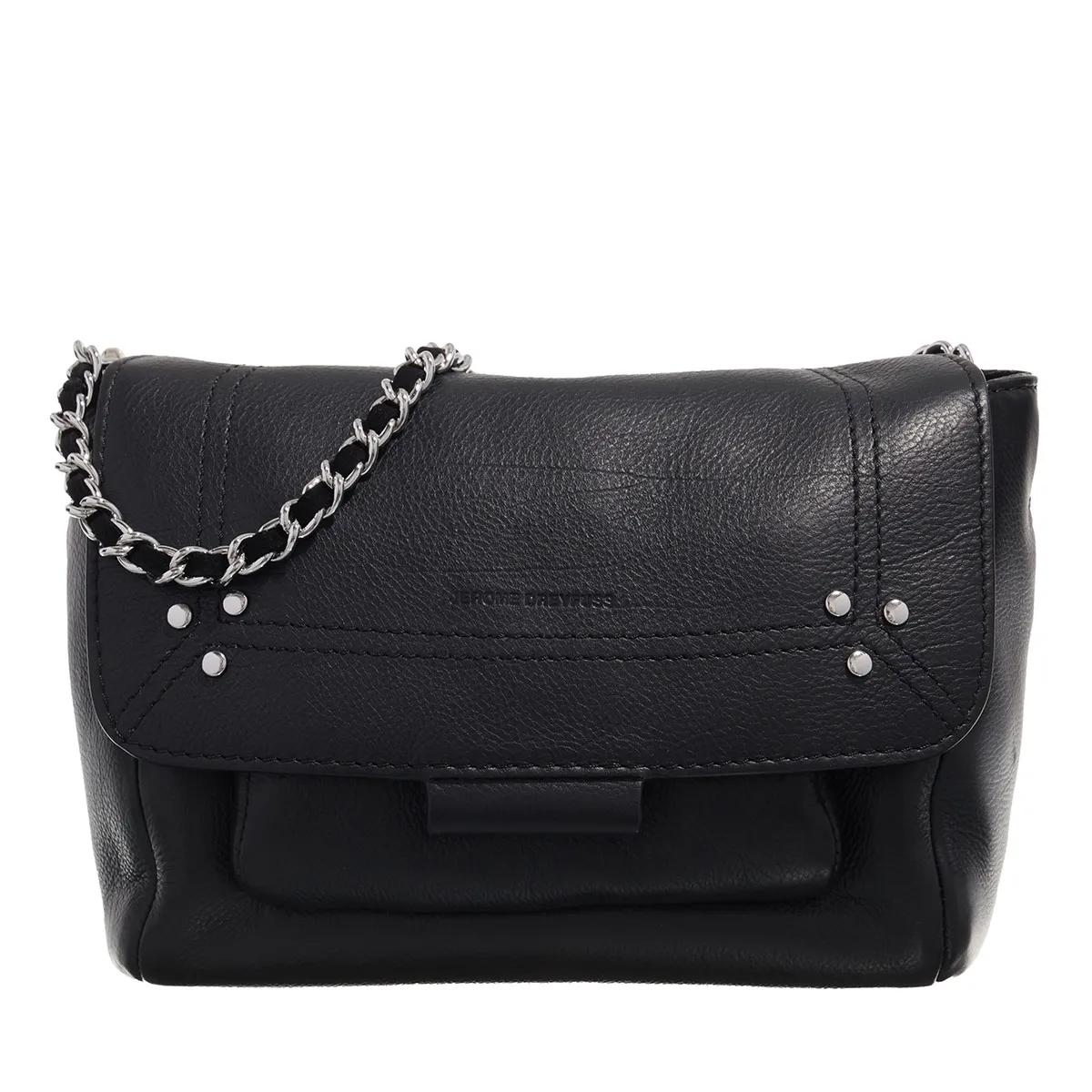 Jerome Dreyfuss Lulu S Calfskin Noir Silver Crossbody Bag - Main Image