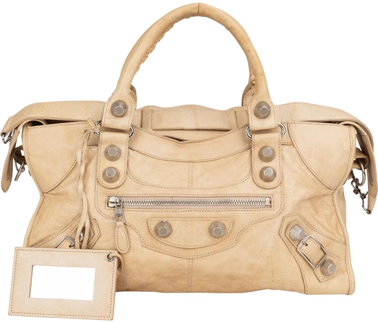 Balenciaga Crossbody Bags - Balenciaga Classic Leather City Handbag - Gr. unisize - in Beige - für Damen