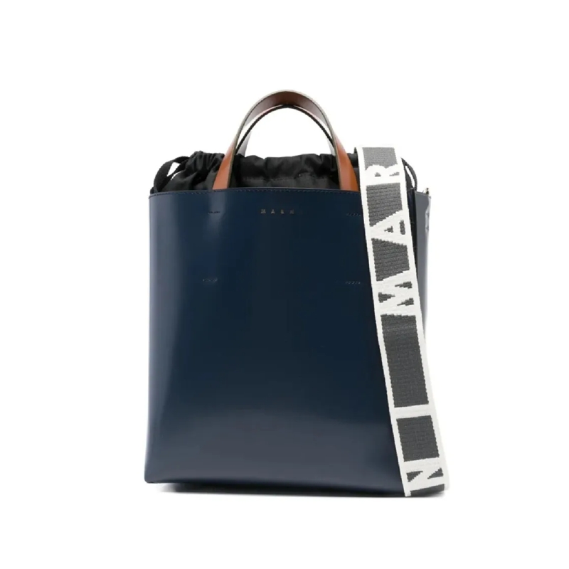 Marni Tote Two-Tone Calf Leather Structured Tote Bag zo961