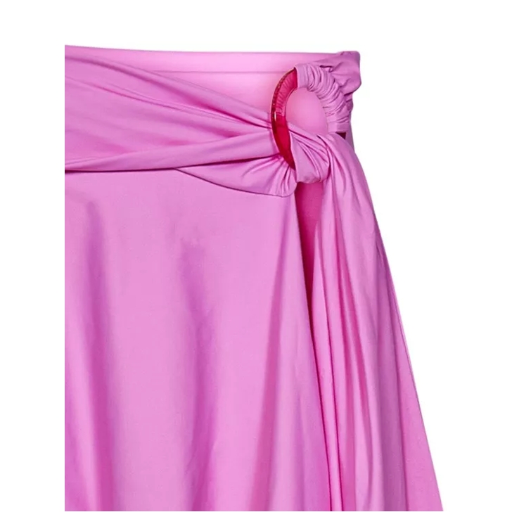 The Attico Fuchsia Lycra Asymmetric Mini Skirt Pink Mini R cke