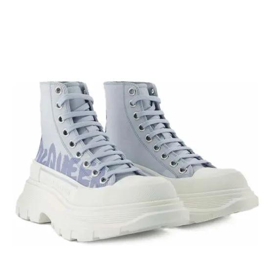 Alexander McQueen Low-Top Sneaker - Tread Slick Sneakers - Leather - Gr. 39 (EU) - in Blau - für Damen