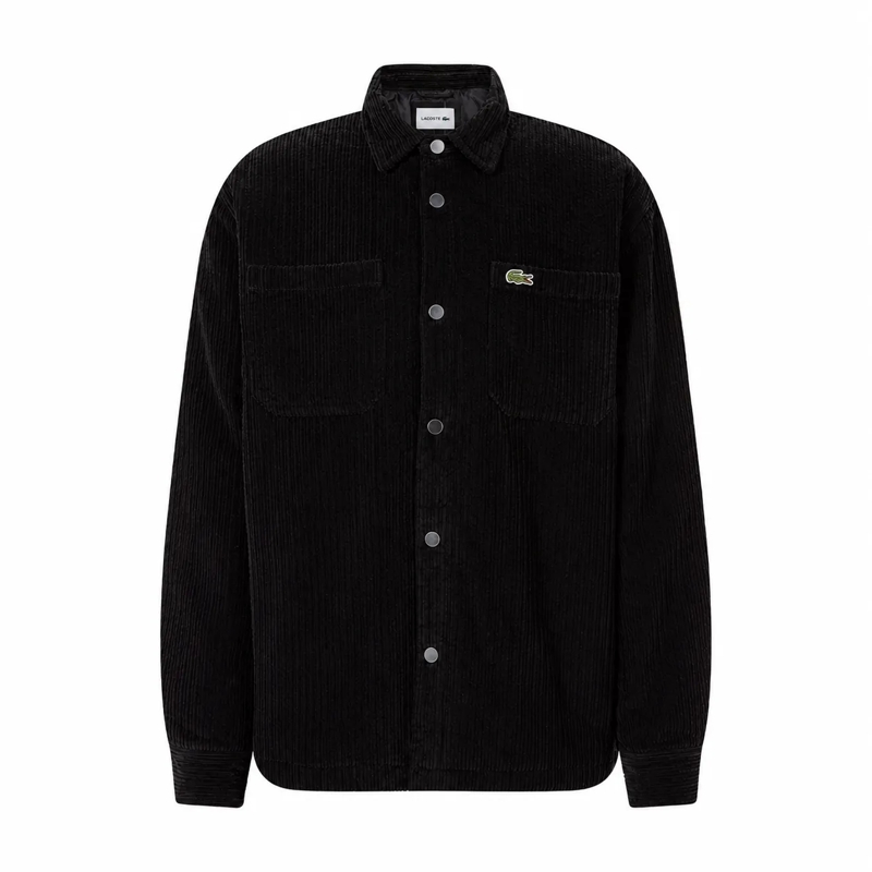 Lacoste veste Overshirt aus Cord schwarz