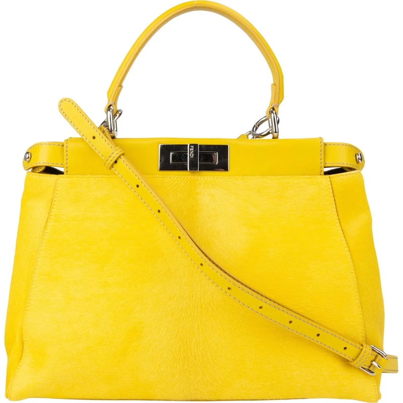 Fendi Tote Fendi Yellow Pony Hair Peekaboo Handbag gelb