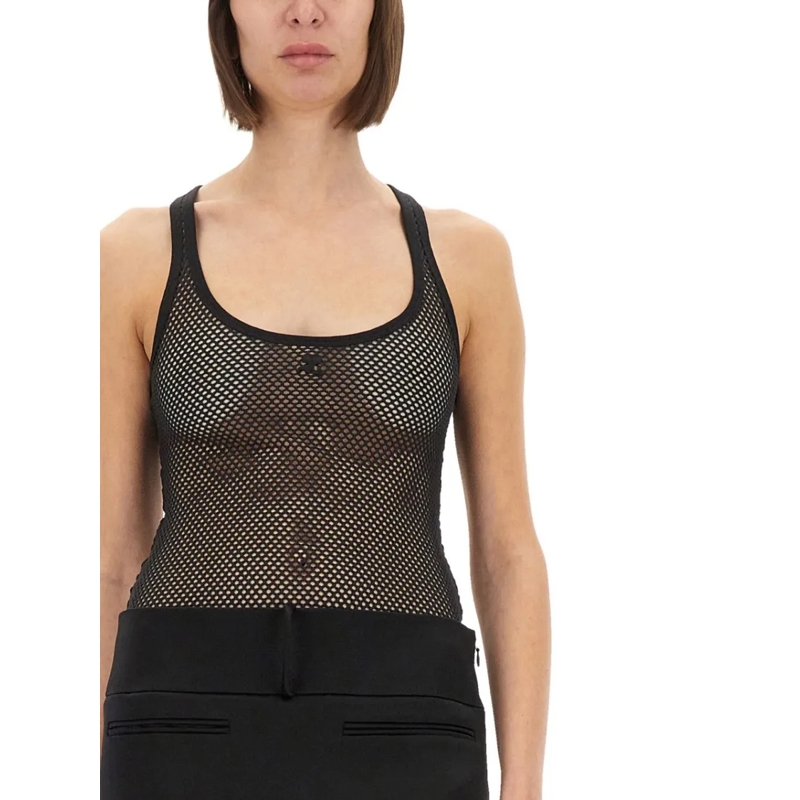 Courrèges Bluse Lightweight Mesh Tank Top Crafted Black (Image 4)