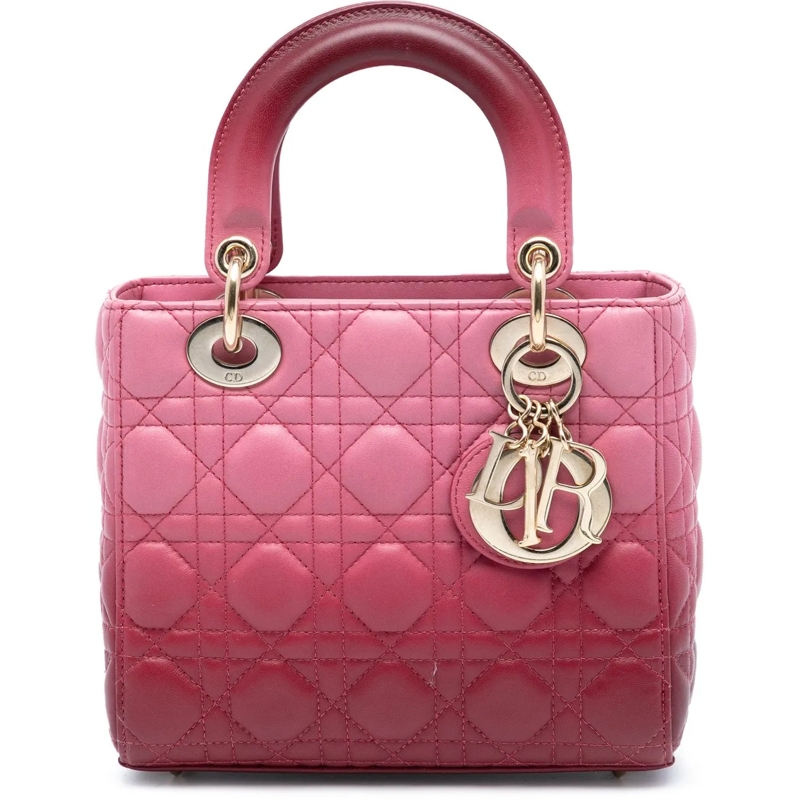 Christian Dior Schultertasche Small Gradient Lambskin Cannage Lady Dior rose