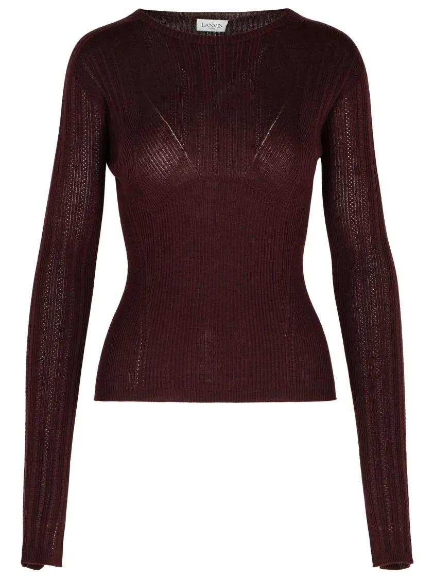 Lanvin - Burgundy Wool Blend Sweater - Größe S - rot