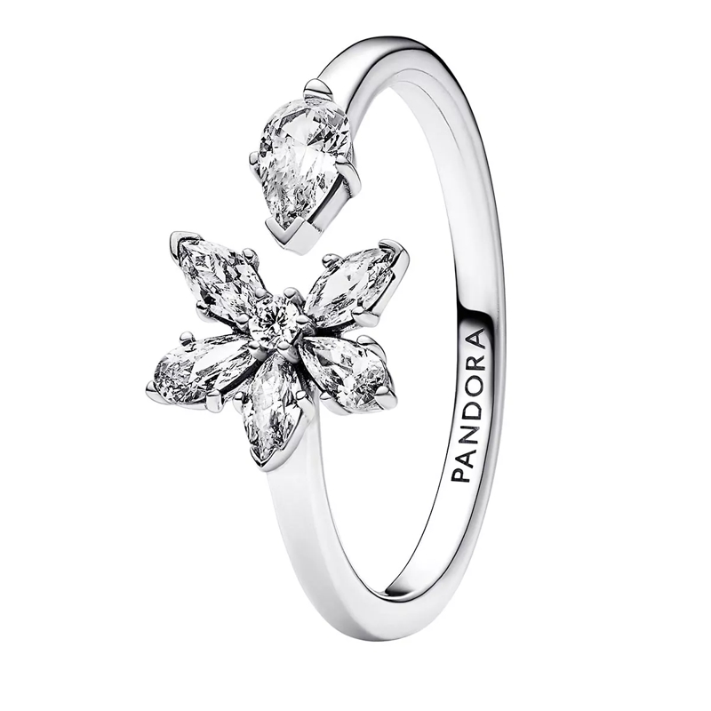 Pandora Bague Sparkling Herbarium Cluster Open  Clear