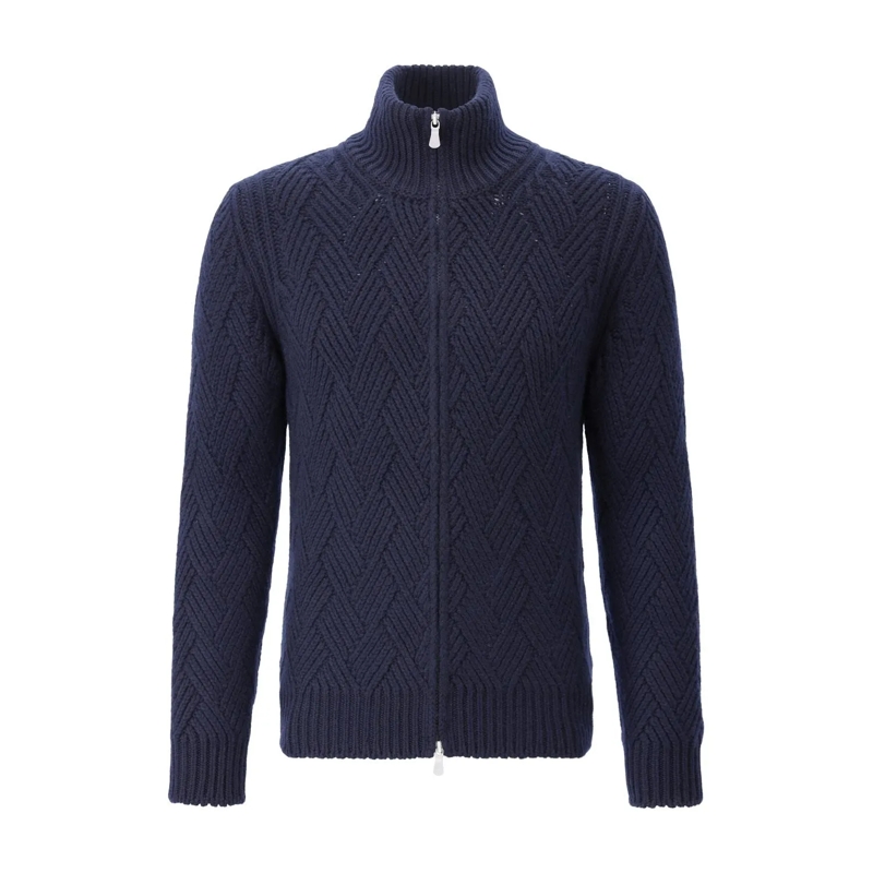 Gran Sasso Blazer Strickjacke aus Kaschmir Dunkelblau