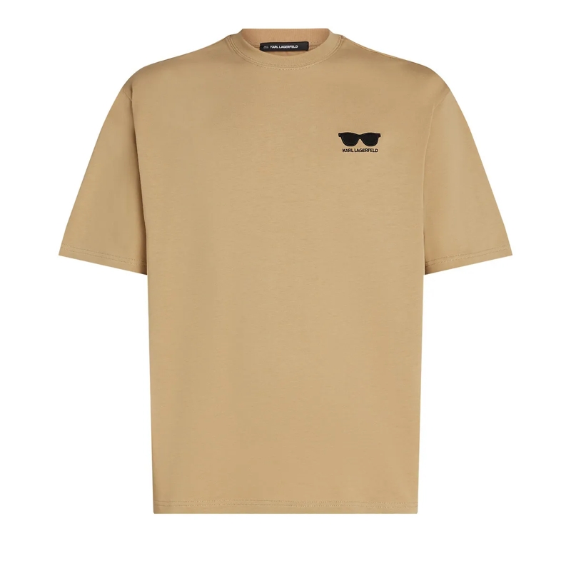 Karl Lagerfeld T-Shirt T-SHIRT MIT SONNENBRILLE braun