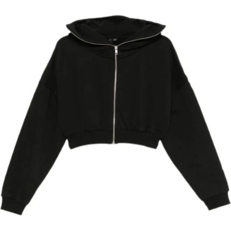 ENTIRE STUDIOS Sweatshirt Cropped Full Zip Soot schwarz