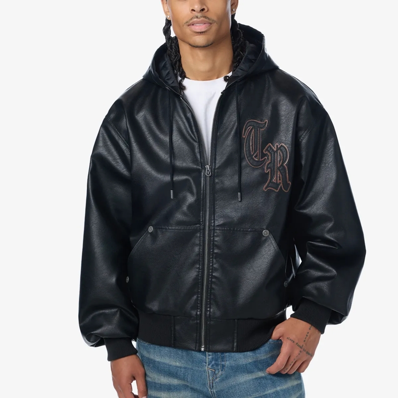 True Religion Jacke Bomberjacke- Bomberjacke aus Kunstleder- Marken schwarz(Image 6)