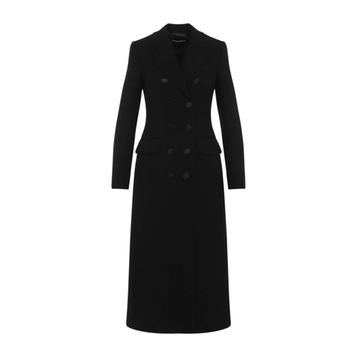 Dolce&Gabbana Virgin Wool Coat Black Overgangsjassen