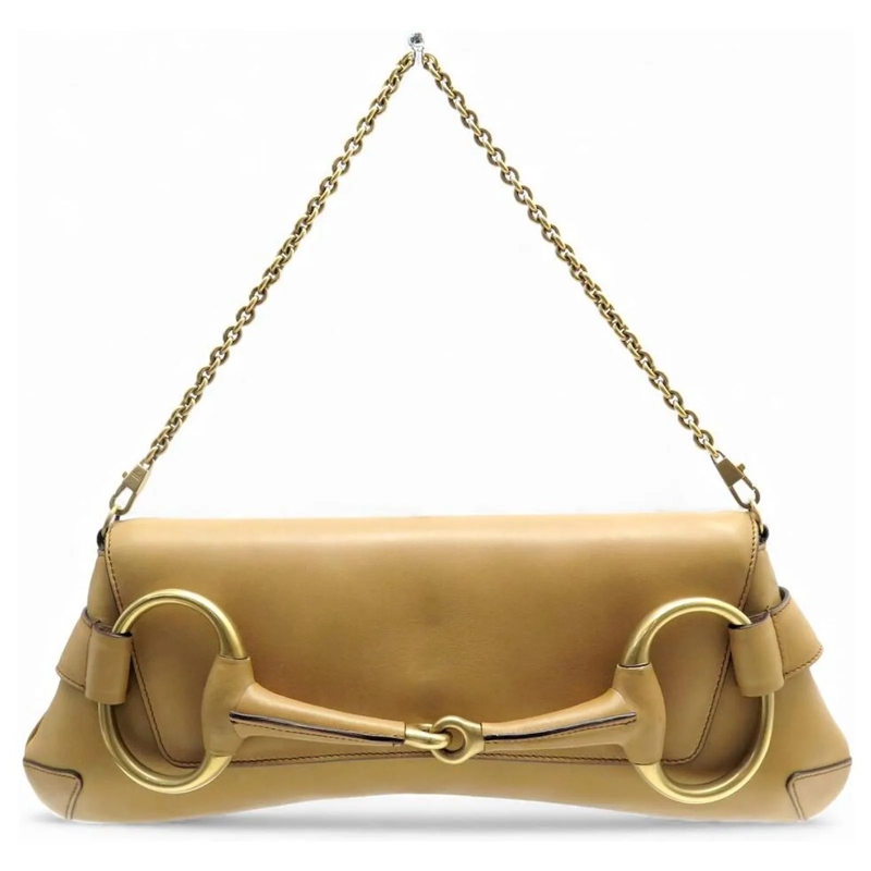 Gucci Schultertasche HORSEBIT 120134 CAMELLEDER HANDTASCHE MIT GO braun