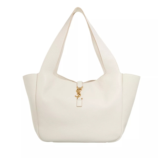 Saint Laurent Le 5 A 7 Bea In Grained Leather Blanc Vintage Shopper