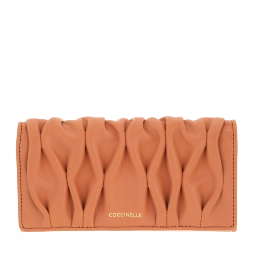Coccinelle Wallet Smooth Calf Leather Soft  Chestnut Portemonnaie mit Überschlag