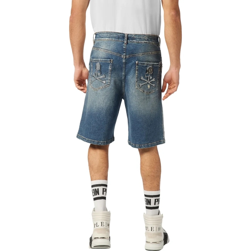 Philipp Plein Shorts Jeansshorts Skull blau(Image 2)